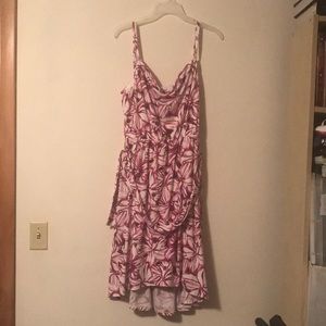 New White & Purple Floral Ann Taylor Dress Size L